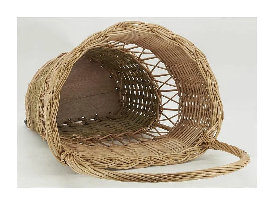 Chariot à bûches en osier buff brun Ajouré