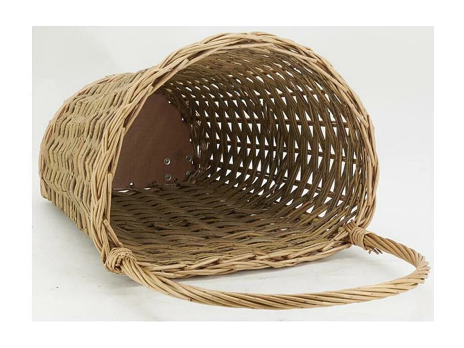 Chariot à bûches en osier buff brun Tressage plein