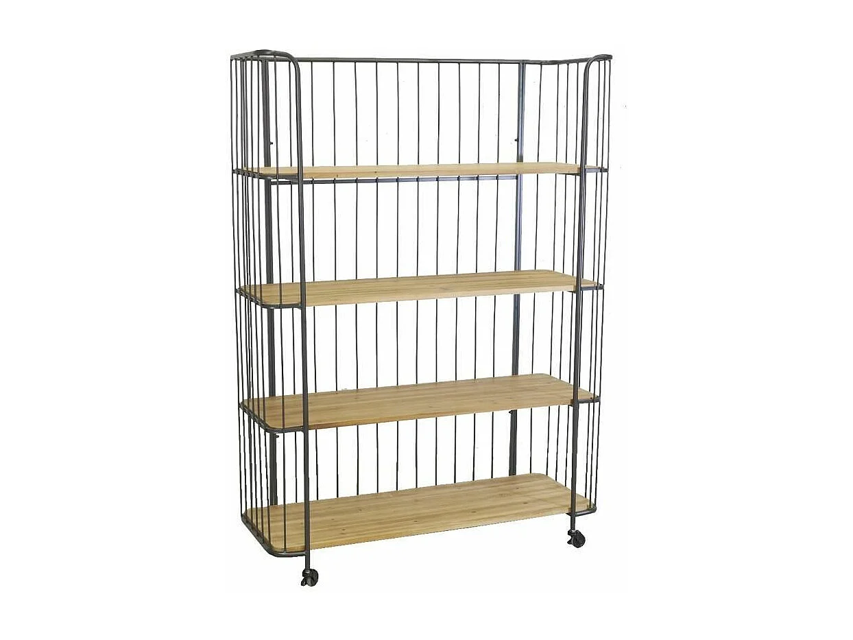 Étagère style industriel sur roulettes 4 Niveaux