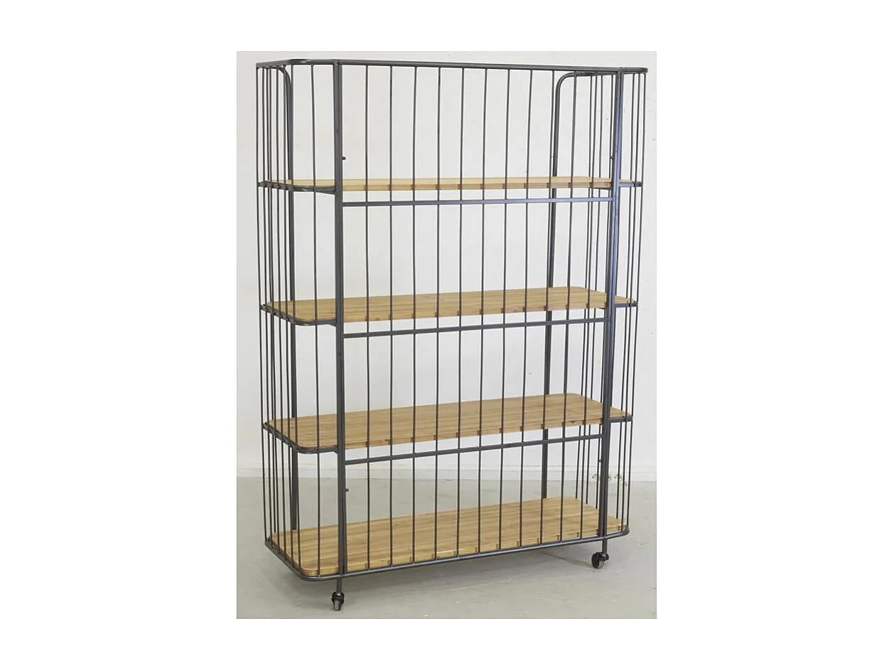 Étagère style industriel sur roulettes 4 Niveaux