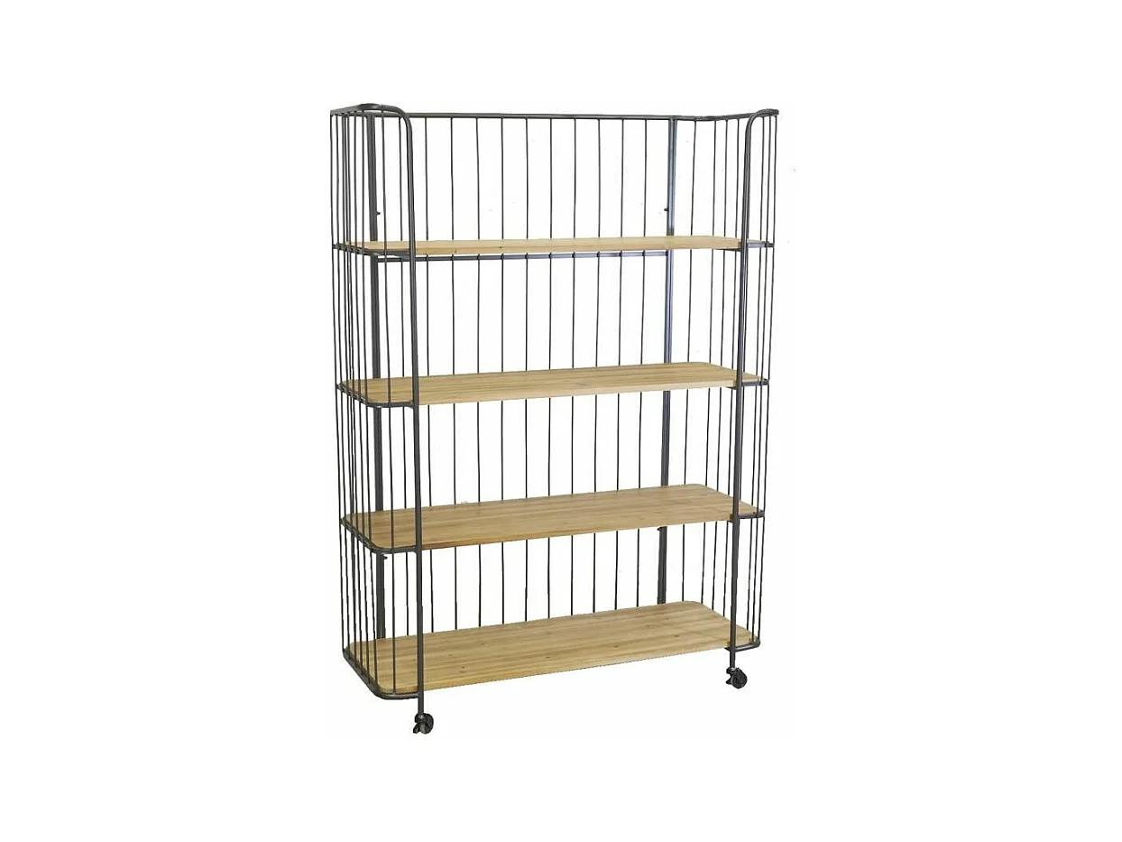 Étagère style industriel sur roulettes 4 Niveaux