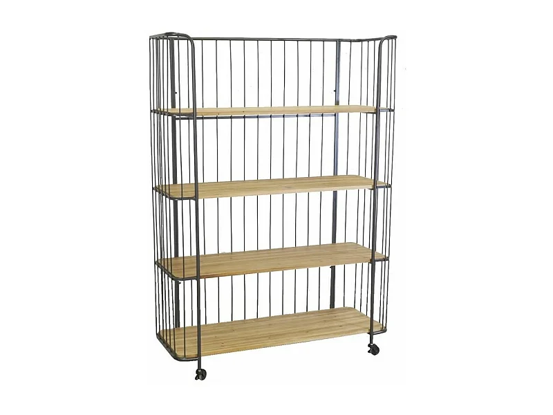 Étagère style industriel sur roulettes 4 Niveaux