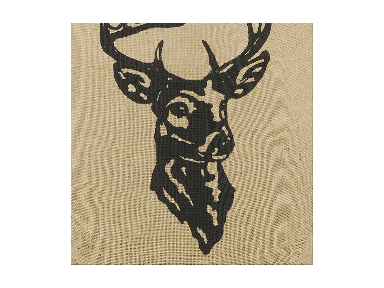 Sac rond en jute naturel plastifié Cerf