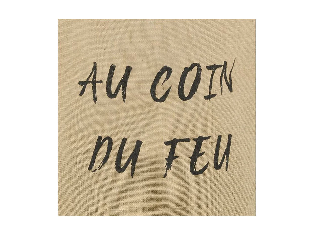 Sac rond en jute naturel plastifié Au coin du feu