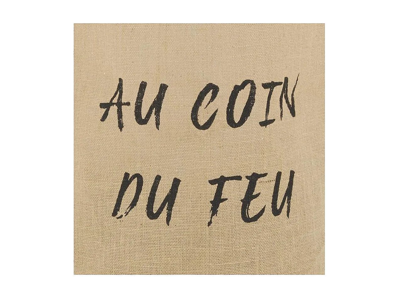 Sac rond en jute naturel plastifié Au coin du feu