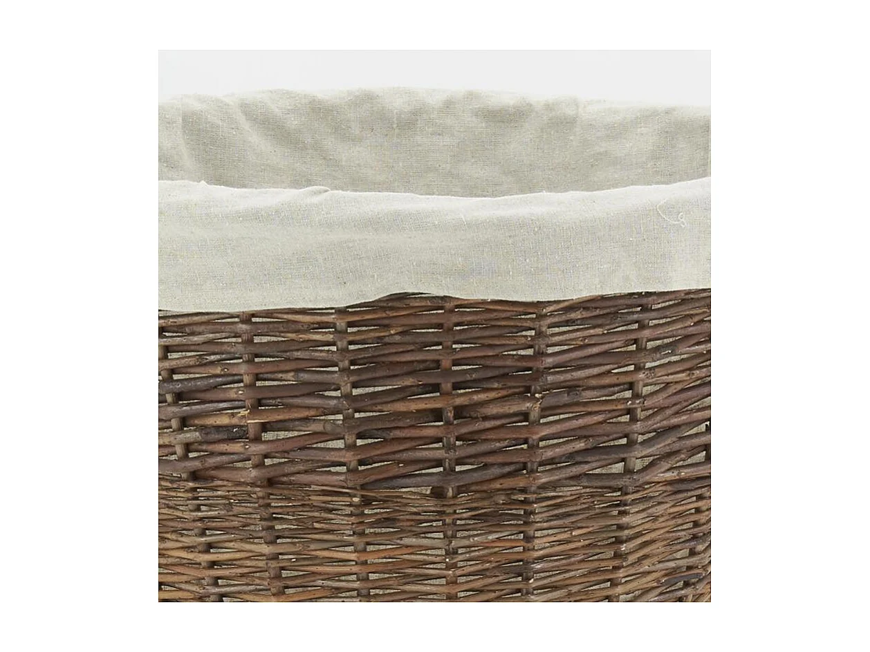Corbeille en osier brut doublé