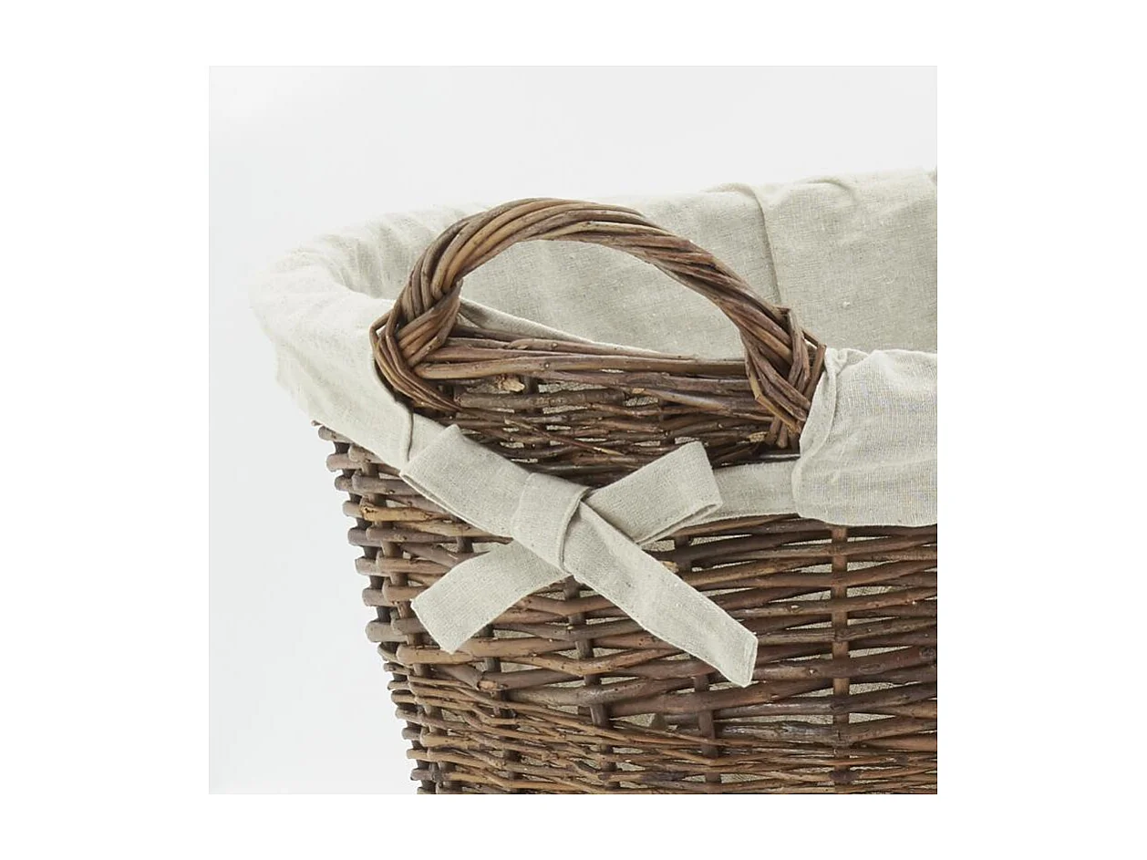 Corbeille en osier brut doublé