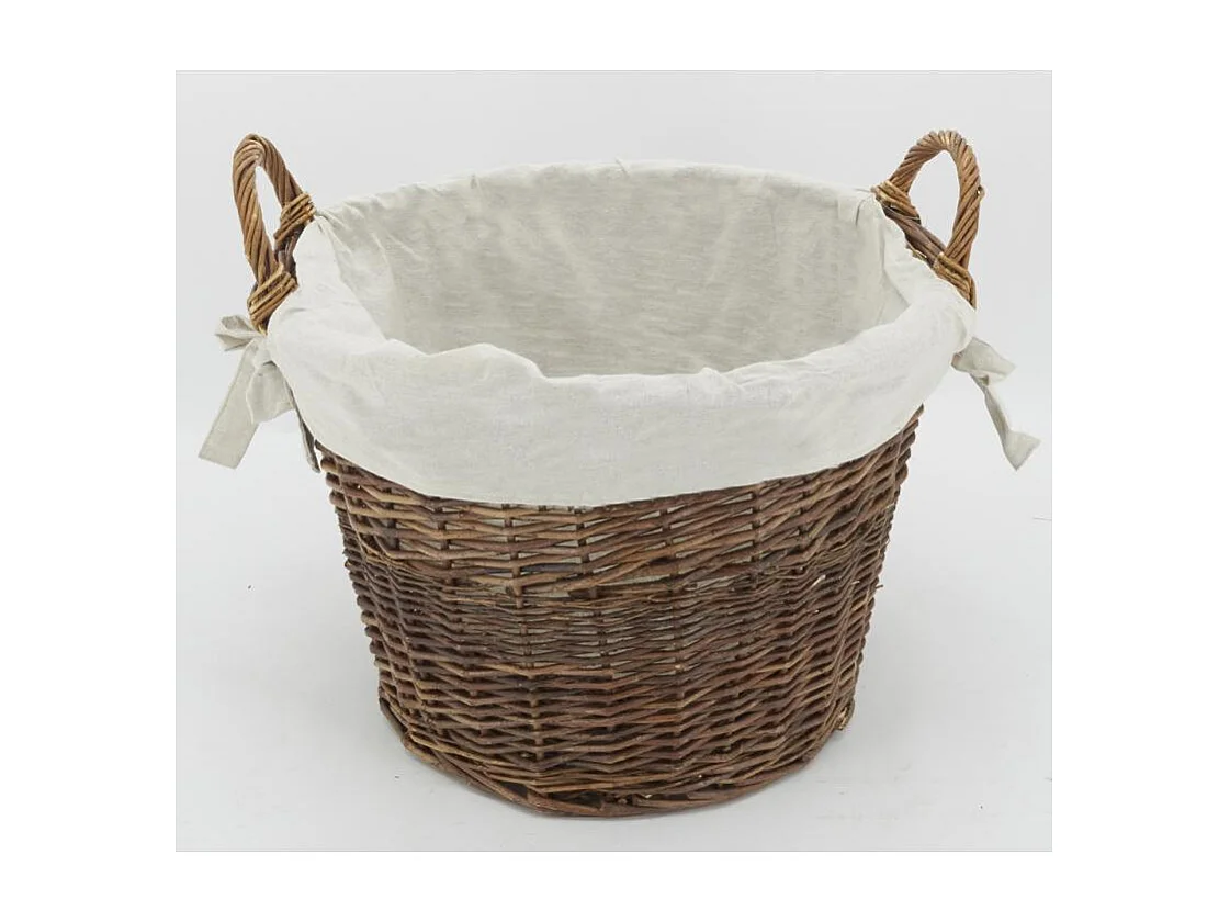 Corbeille en osier brut doublé