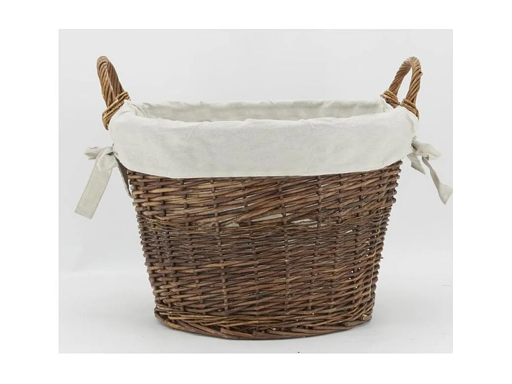 Corbeille en osier brut doublé