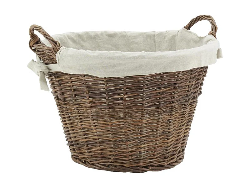 Corbeille en osier brut doublé