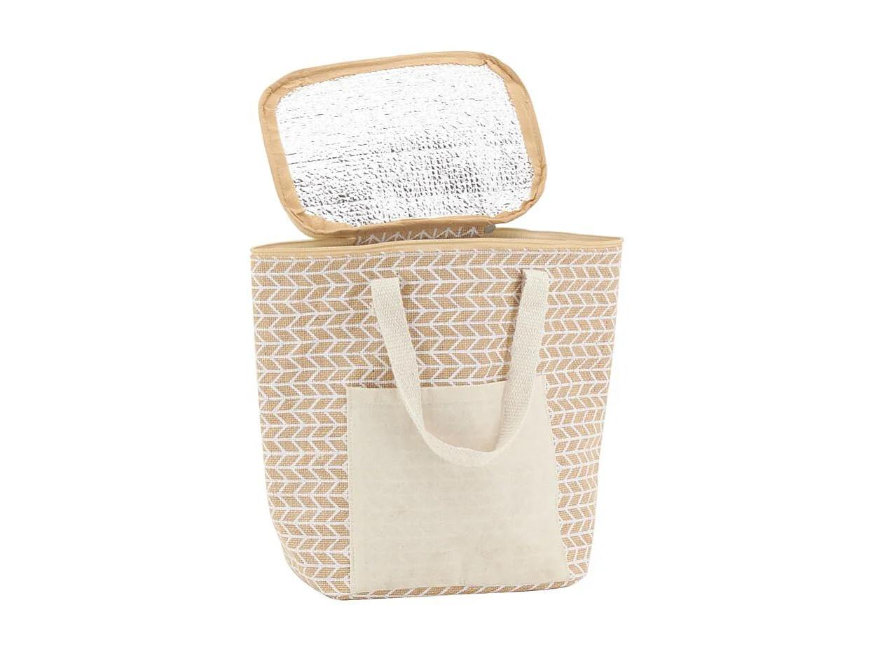 Sac lunch isotherme en jute Géométrique 25x15x19