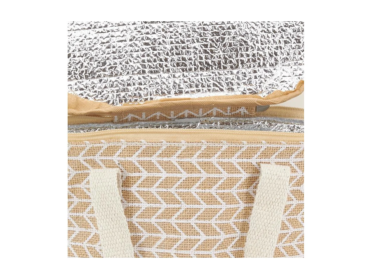 Sac lunch isotherme en jute Géométrique 25x15x19