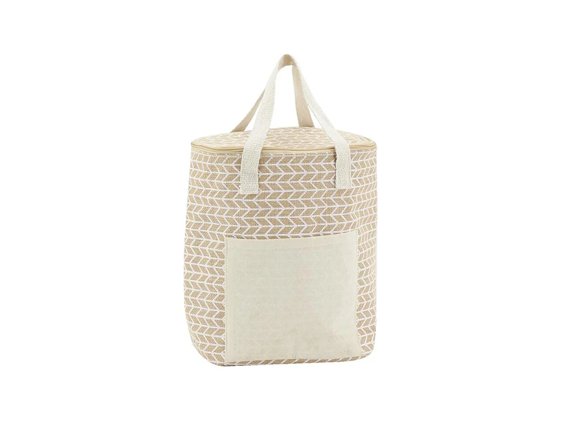 Sac lunch isotherme en jute Géométrique 25x15x19