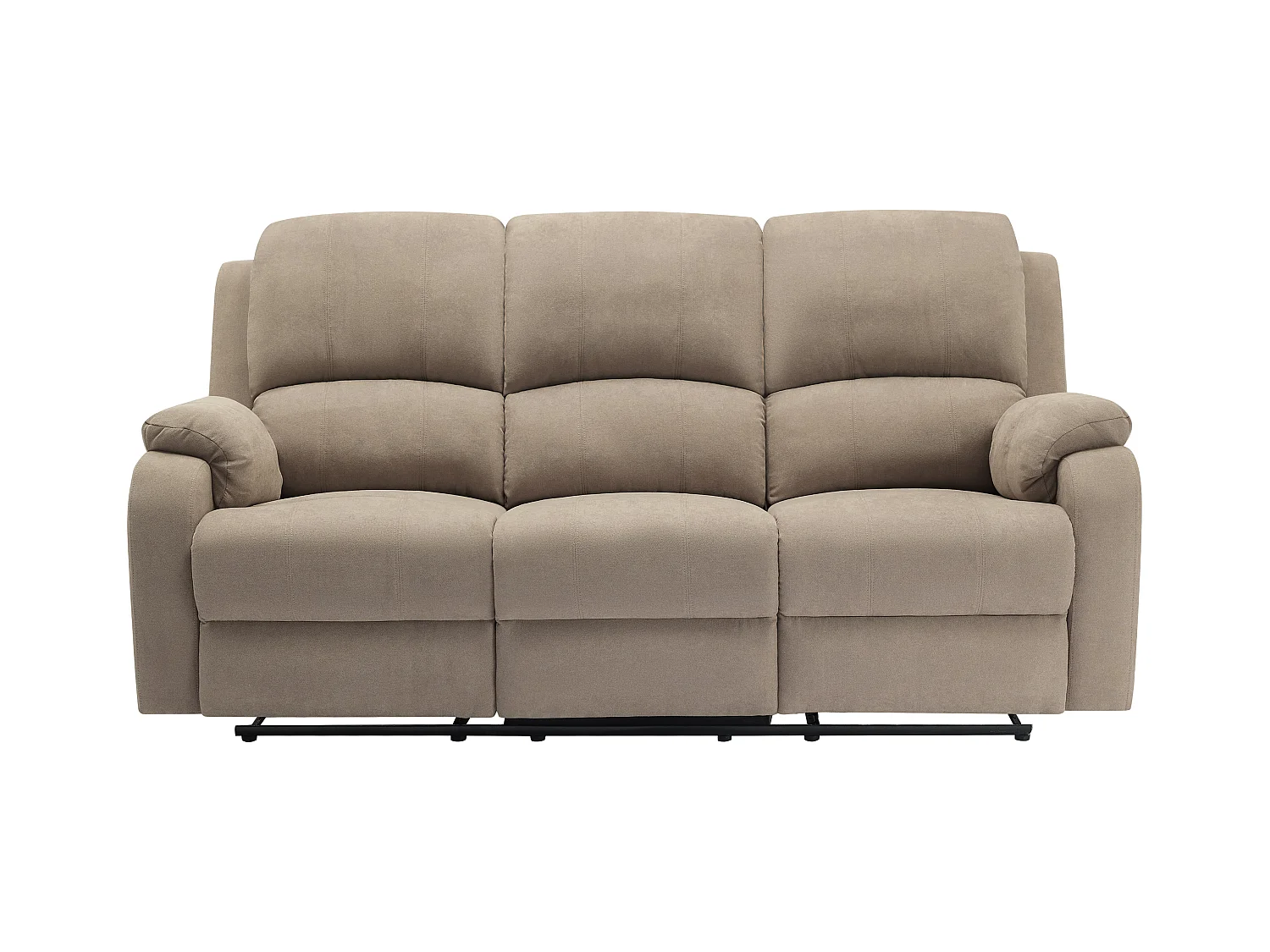 Sofá reclinable de 3 plazas en microfibra color topo BRODY