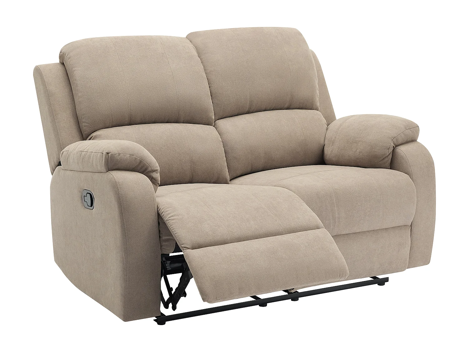 Relax-zitbank 2 personen in taupe microvezel BRODY