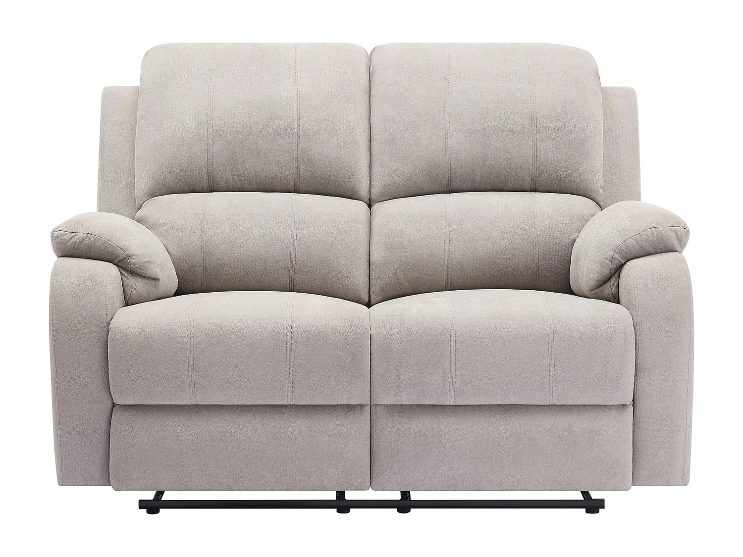 Canapé 2 places relax en microfibre gris clair BRODY