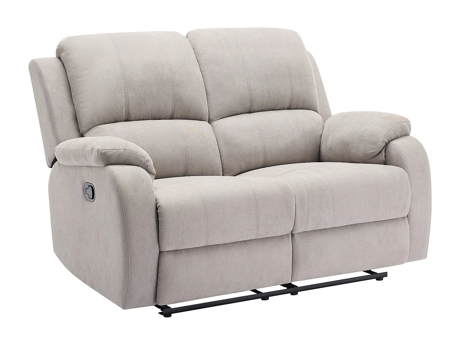 Canapé 2 places relax en microfibre gris clair BRODY