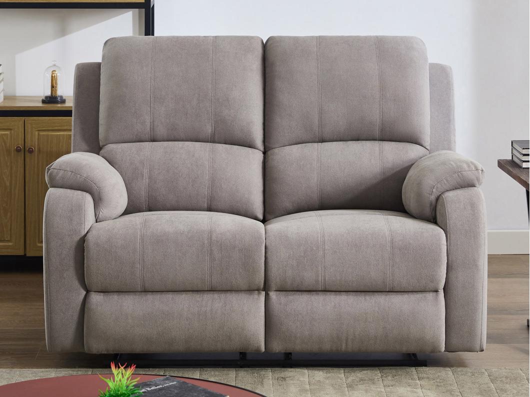 Divano 2 posti relax in Microfibra Grigio - BRODY