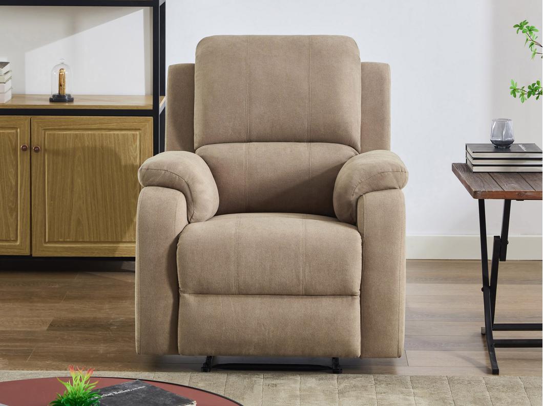 Relax-fauteuil in taupe microvezel BRODY