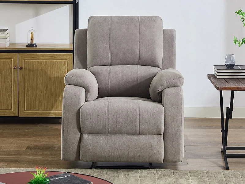 Fauteuil relax en microfibre gris clair BRODY