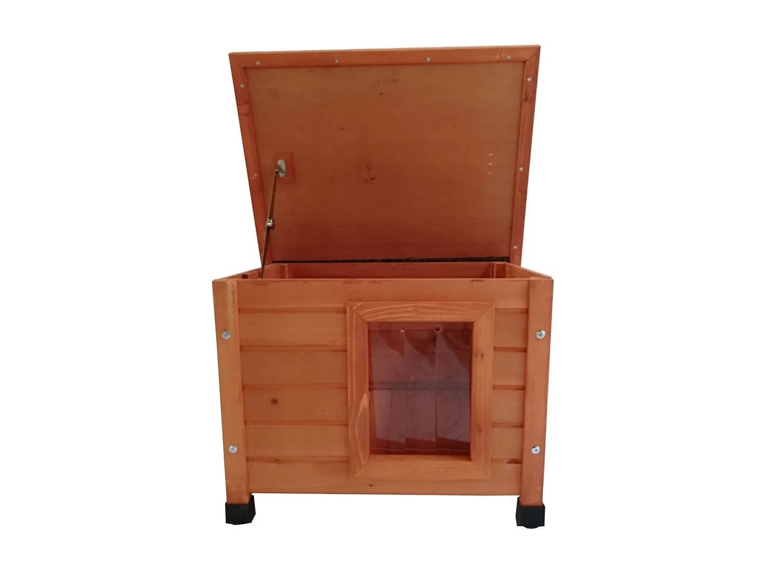 Casa de exterior de gato XL madera marrón 68,5x54x51,5 cm