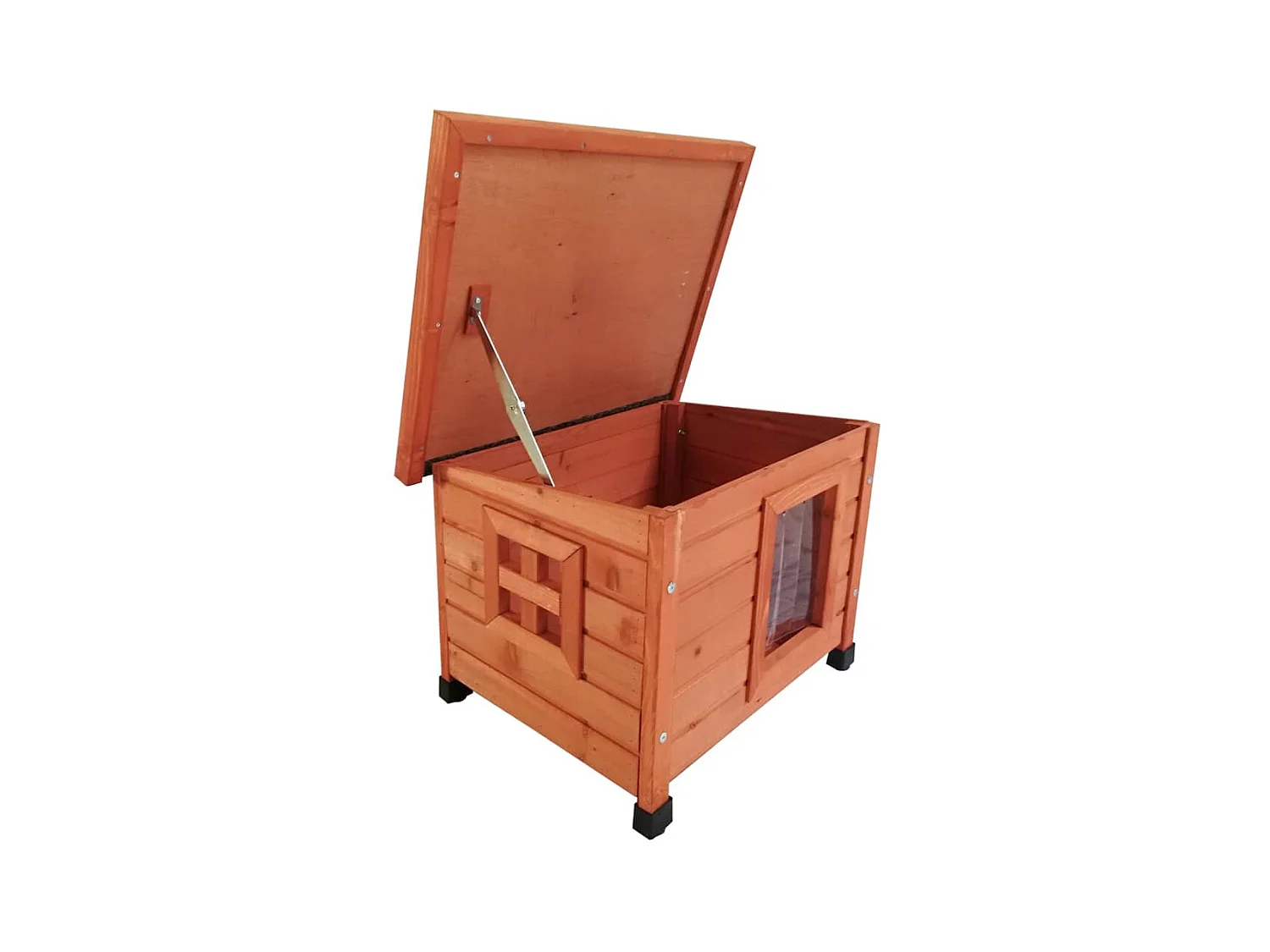 Maison pour chat d'extérieur XL 68,5x54x51,5 cm bois marron