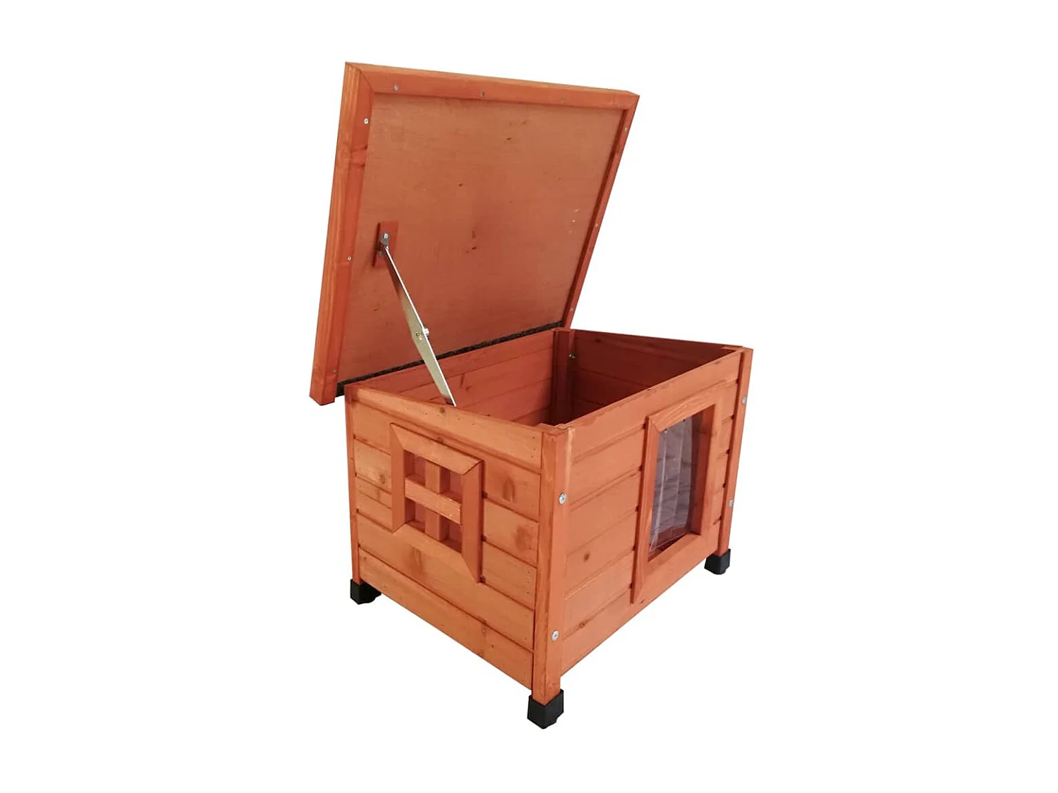 Kattenhok voor buiten XL 68,5x54x51,5 cm hout bruin