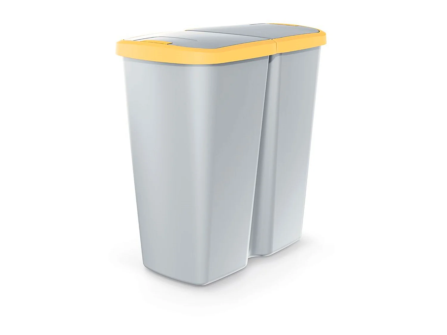 poubelle avec 2 couvercles indépendantes de 45L Grey 48x28x51