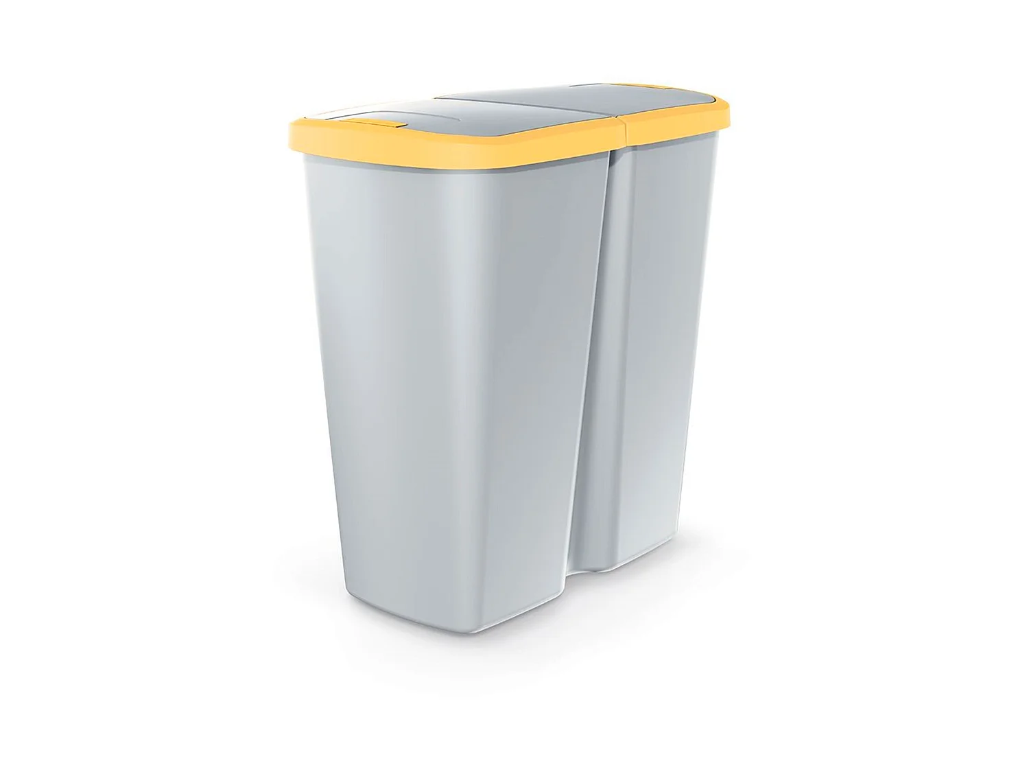 poubelle avec 2 couvercles indépendantes de 45L Grey 48x28x51