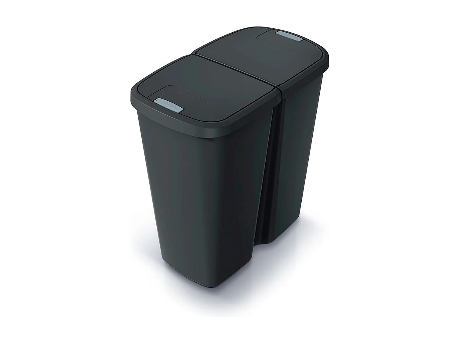 poubelle avec 2 couvercles noires indépendantes Keden de 45L. 48x28x51