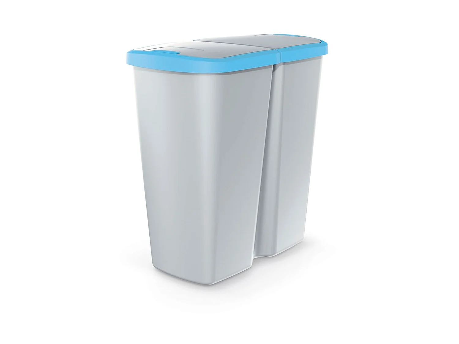 poubelle avec 2 couvercles indépendantes 45L et bleu 48x28x51