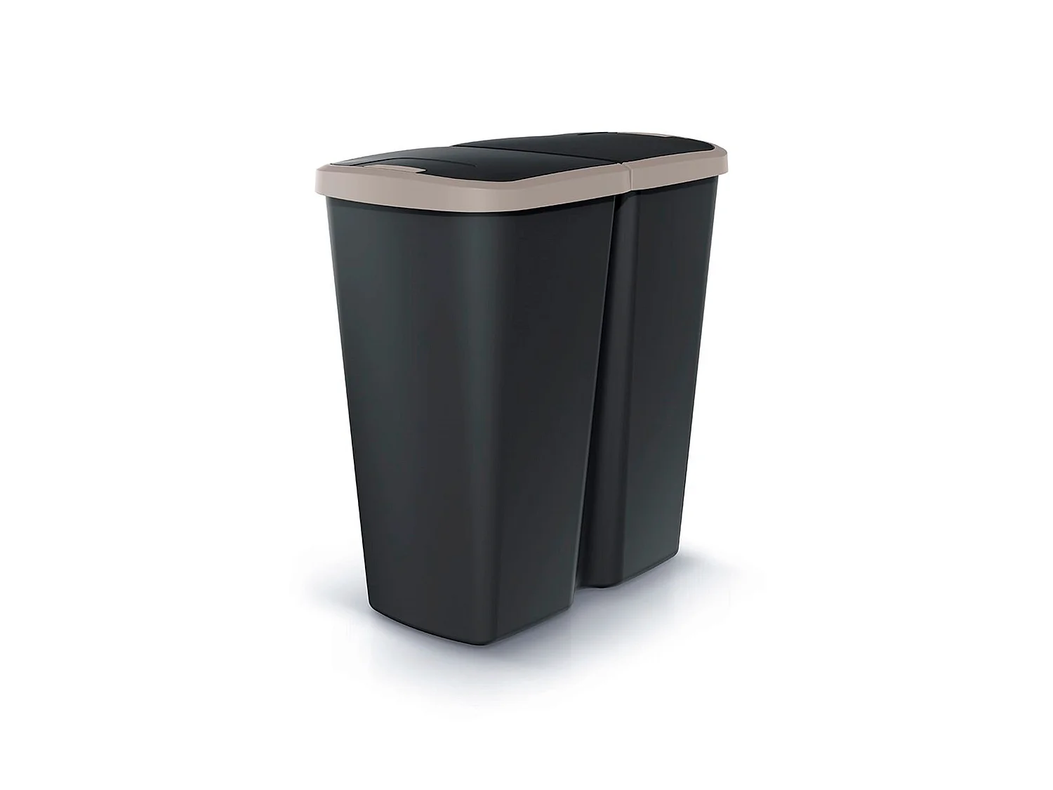 poubelle avec 2 couvercles indépendantes de 45L Keden 48x28x51