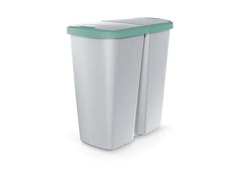poubelle avec 2 couvercles indépendantes de 45L Keden 48x28x51