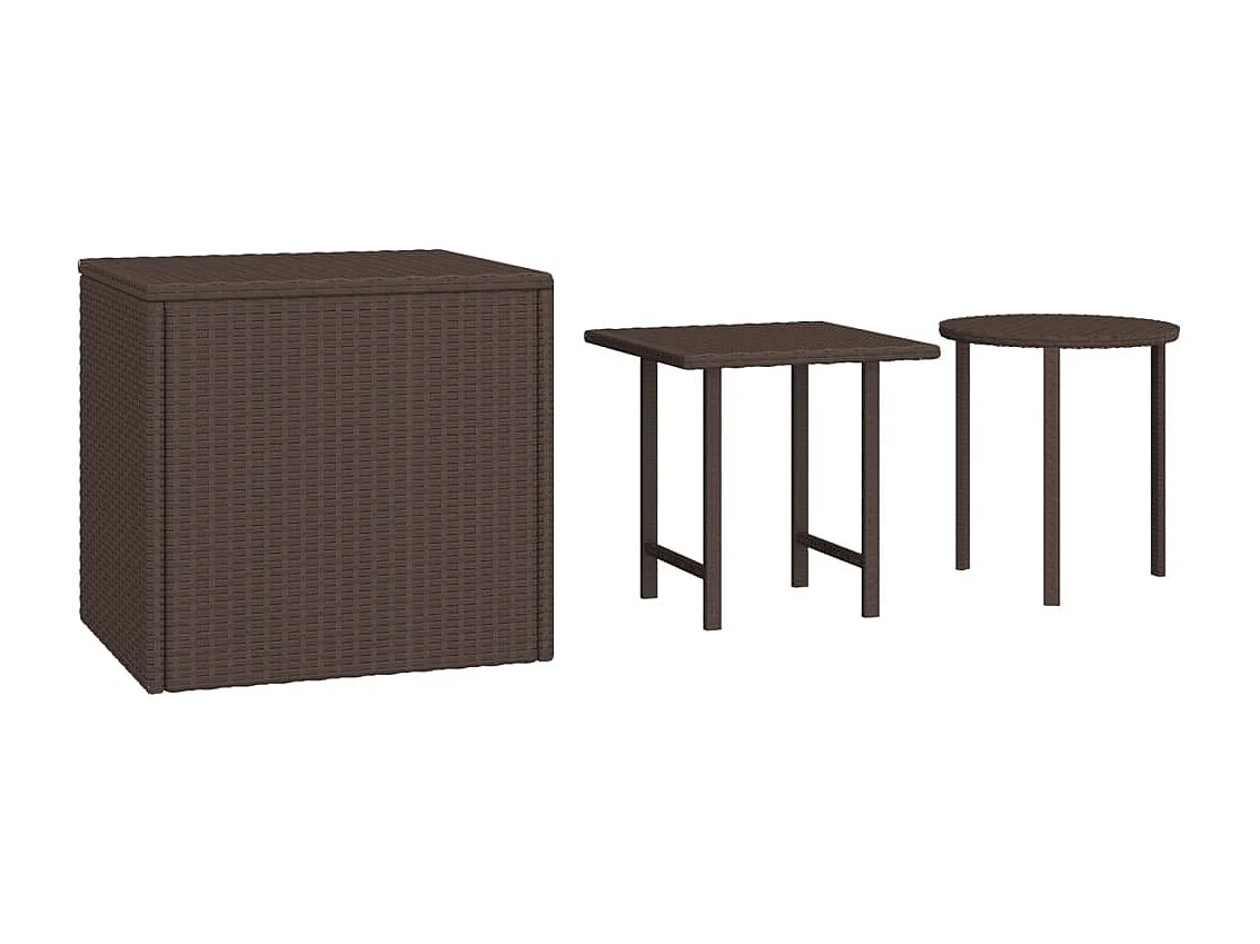Beistelltische 3 Stk. Braun Poly Rattan