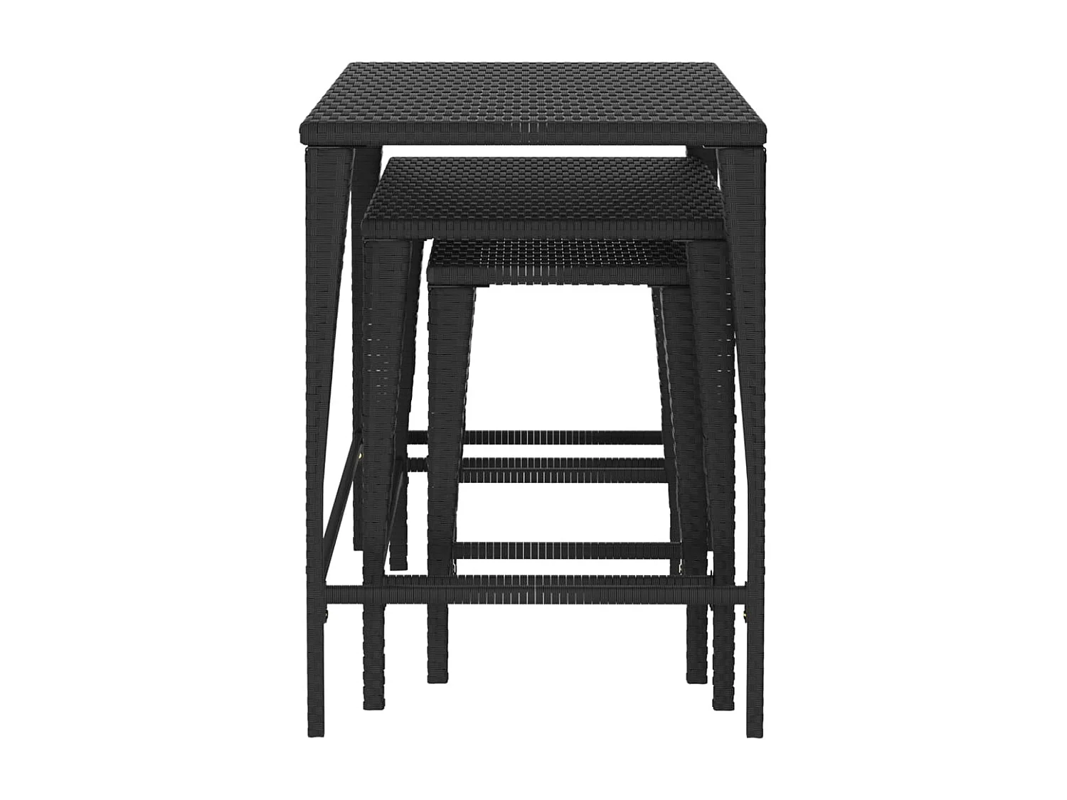 Tafeltjesset 3 st poly rattan zwart