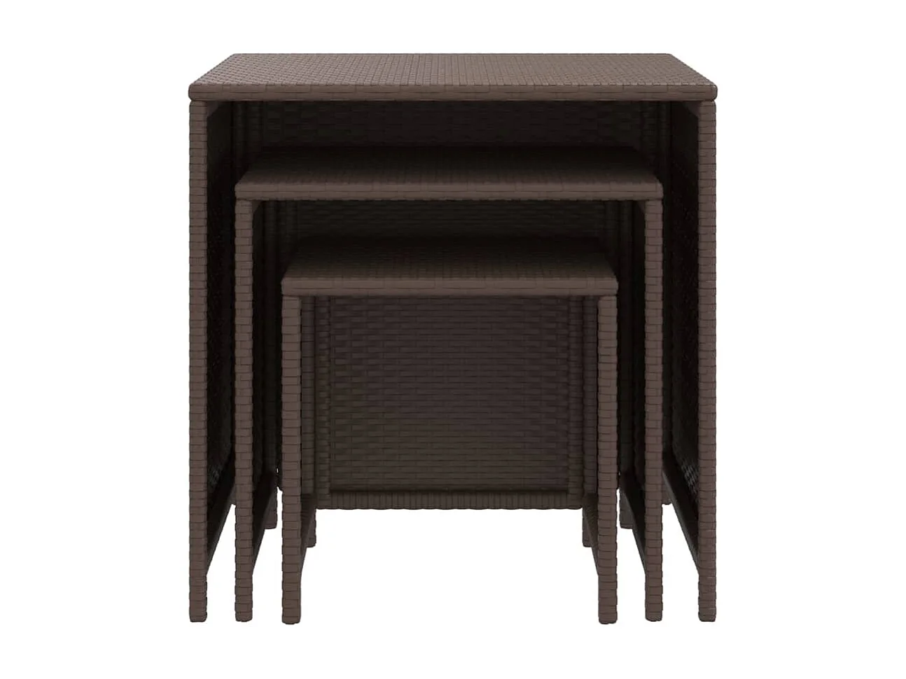 Tafeltjesset 3 st poly rattan bruin