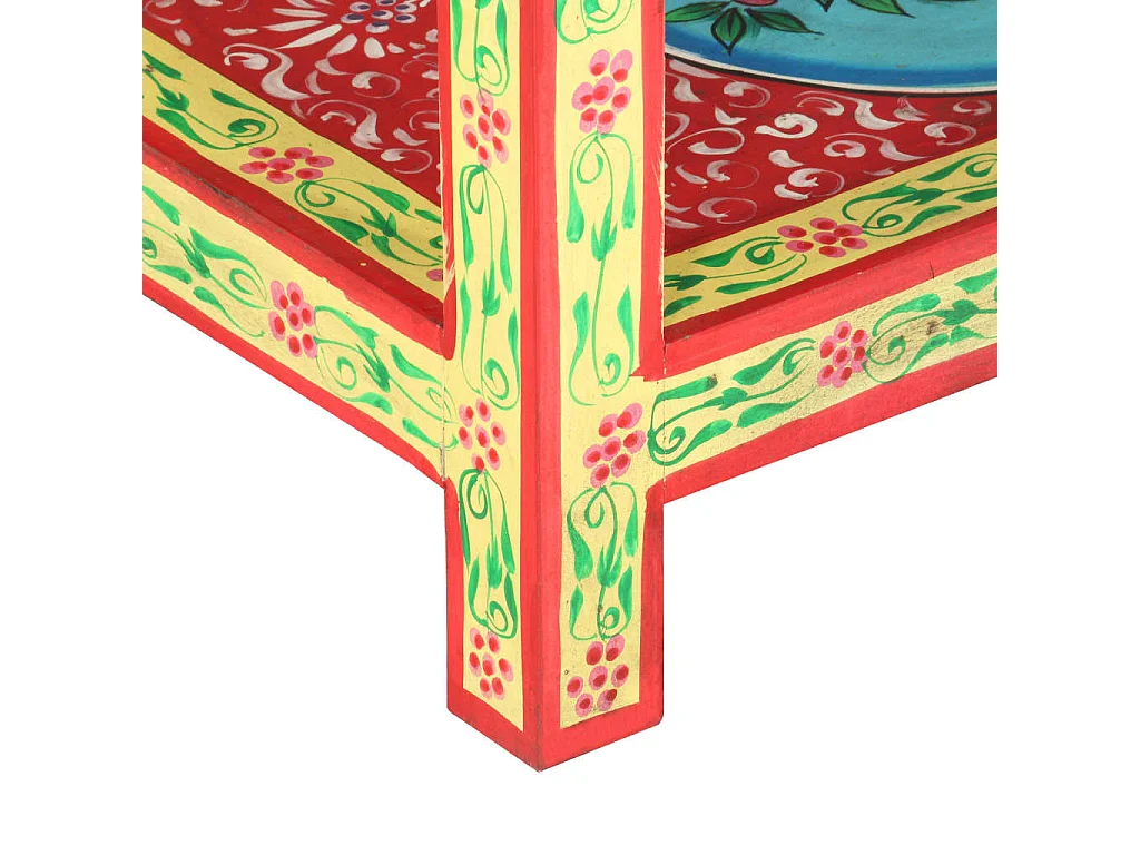 Table console peinte à la main 80x35x75 cm Bois de manguier