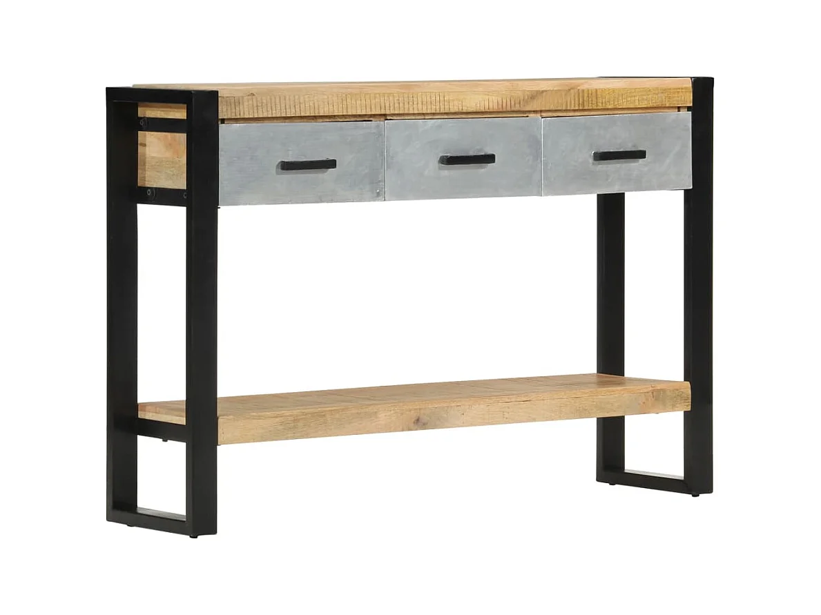 Table console 110x30x76 cm bois de manguier massif brut