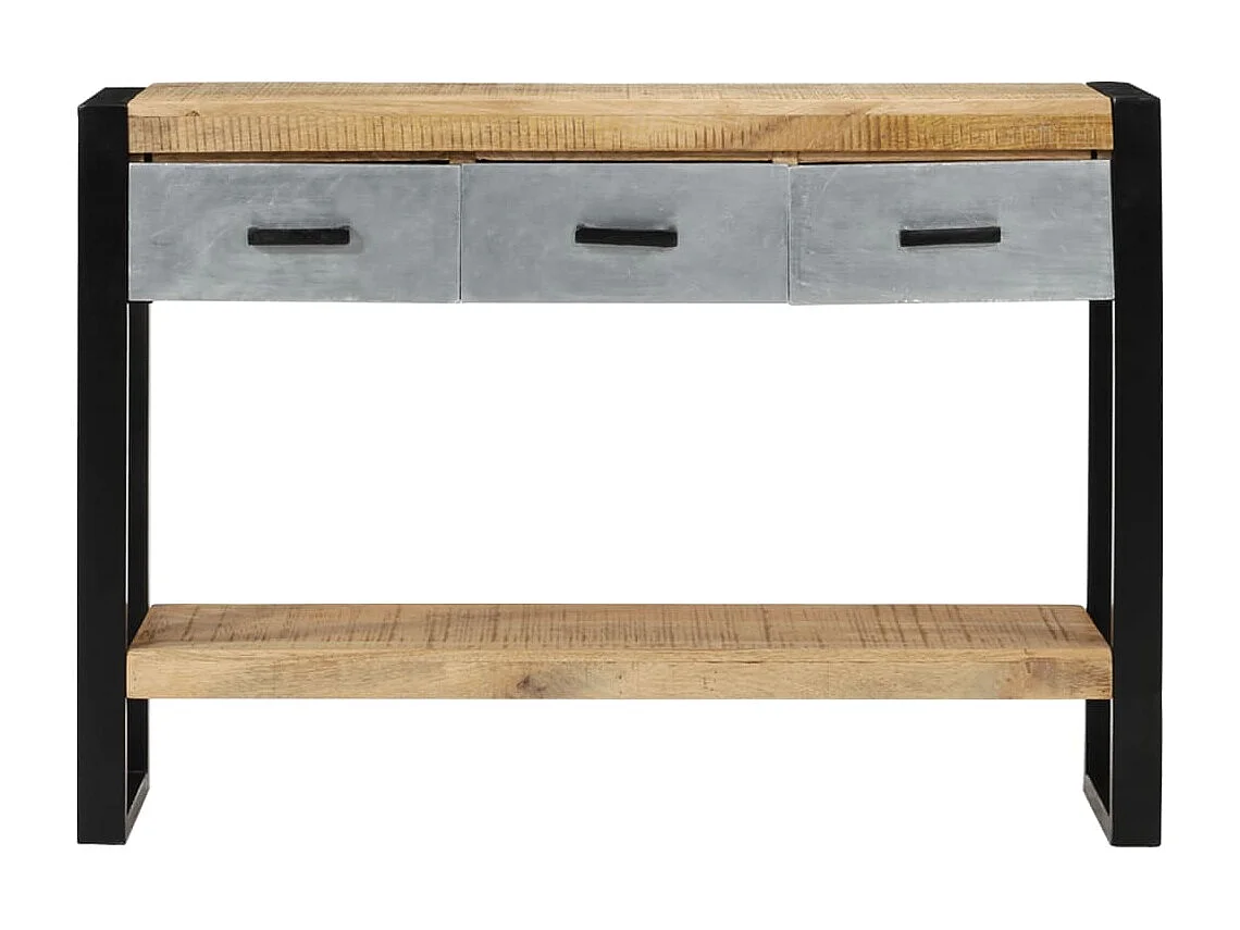 Mesa consola 110x30x76 cm madeira de mangueira áspera maciça