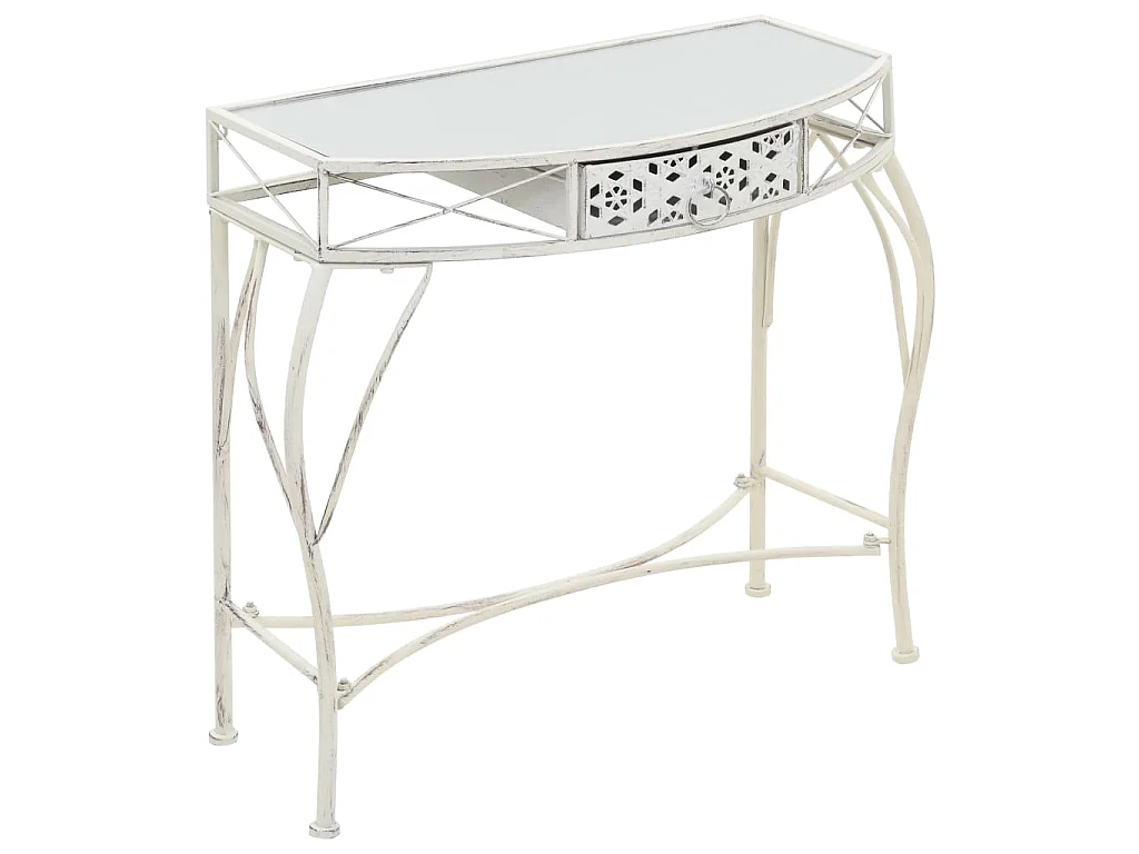 Bijzettafel Franse stijl 82x39x76 cm metaal wit