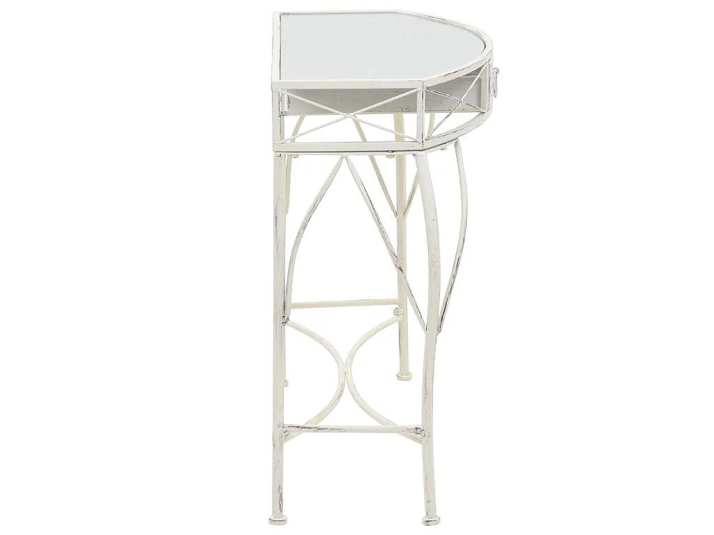 Bijzettafel Franse stijl 82x39x76 cm metaal wit