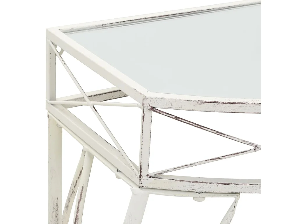 Bijzettafel Franse stijl 82x39x76 cm metaal wit