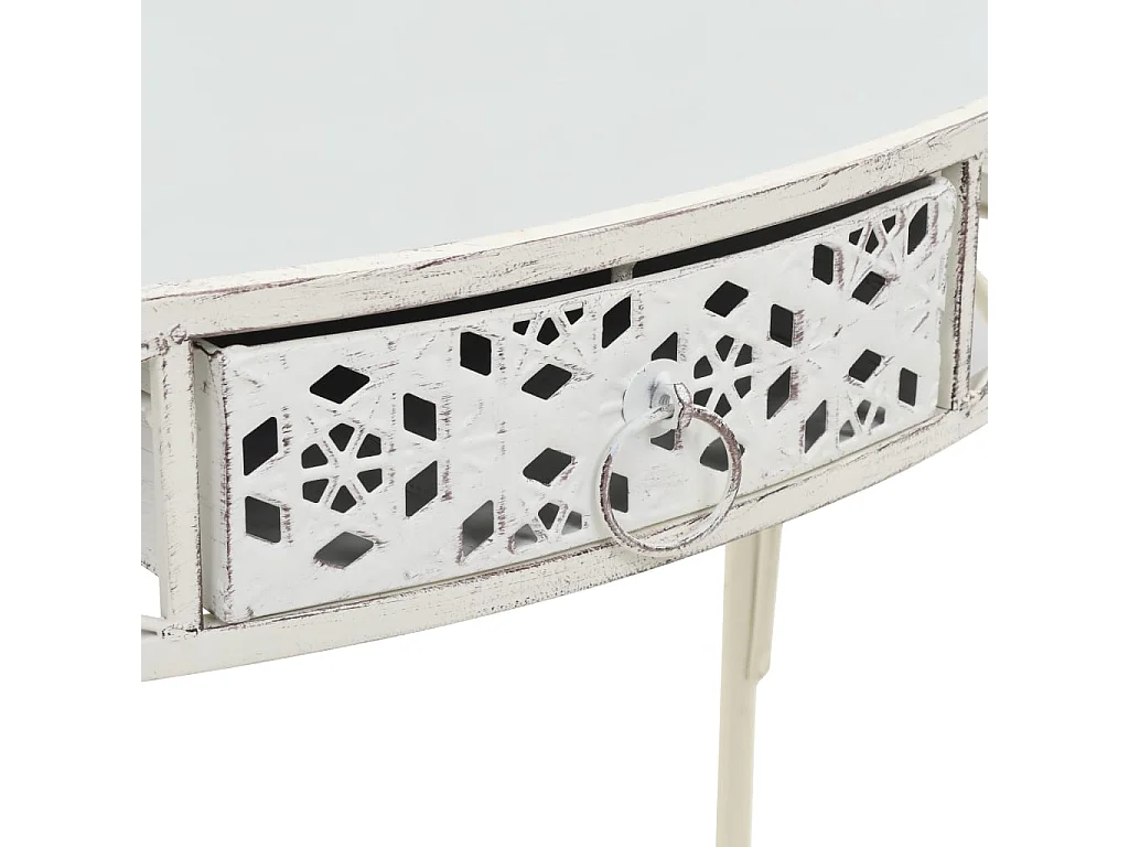 Bijzettafel Franse stijl 82x39x76 cm metaal wit