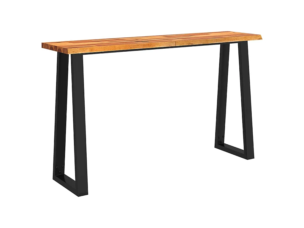 Wandtafel met natuurlijke rand 140x40x80 cm massief acaciahout