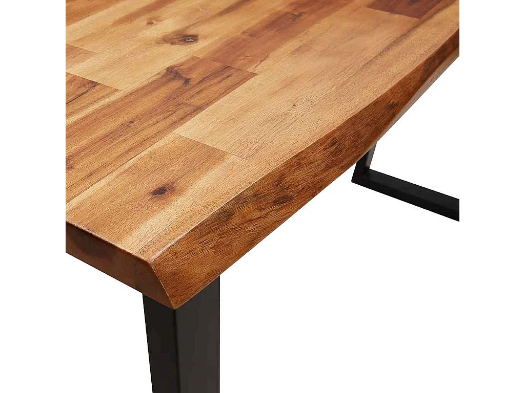 Wandtafel met natuurlijke rand 140x40x80 cm massief acaciahout