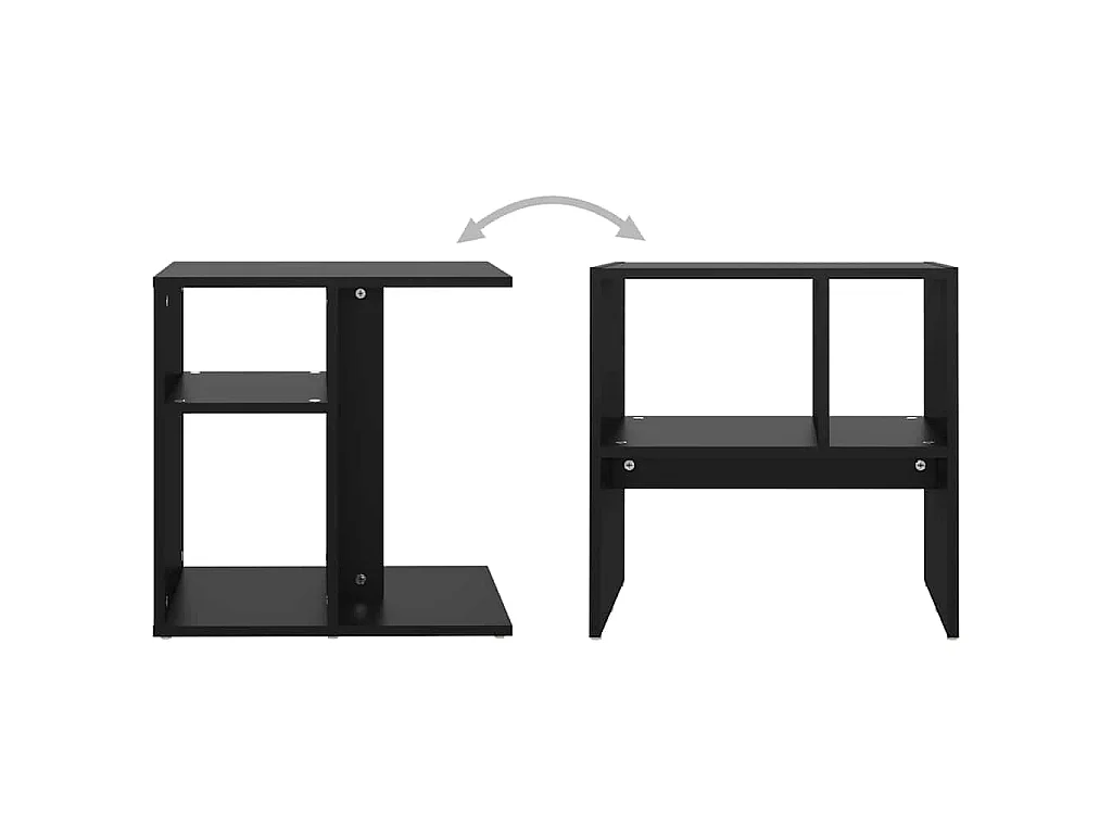 Tavolino Nero 50x30x50 cm in Legno Multistrato