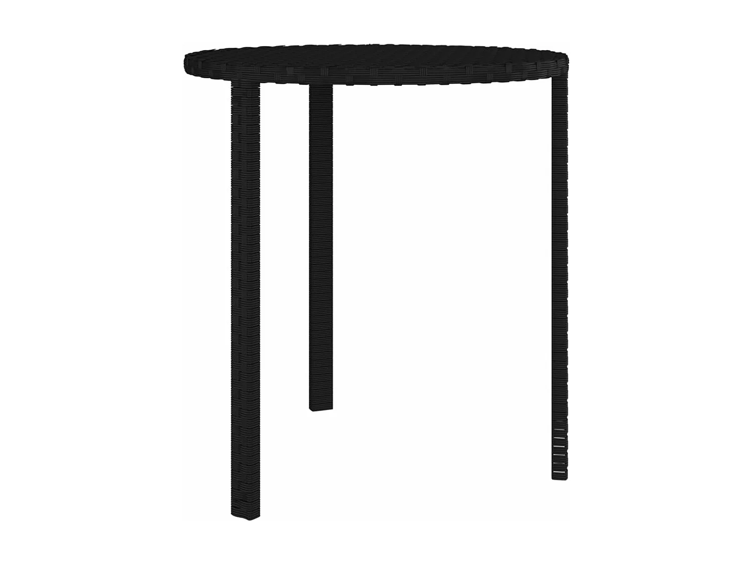 Bijzettafels 3 st poly rattan zwart