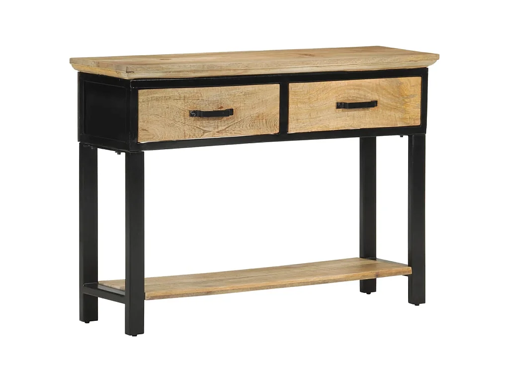 Konsolentisch 110x30x75 cm Raues Massivholz Mango