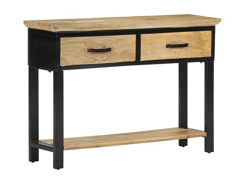 Mesa consola madera maciza de mango rugosa 110x30x75 cm