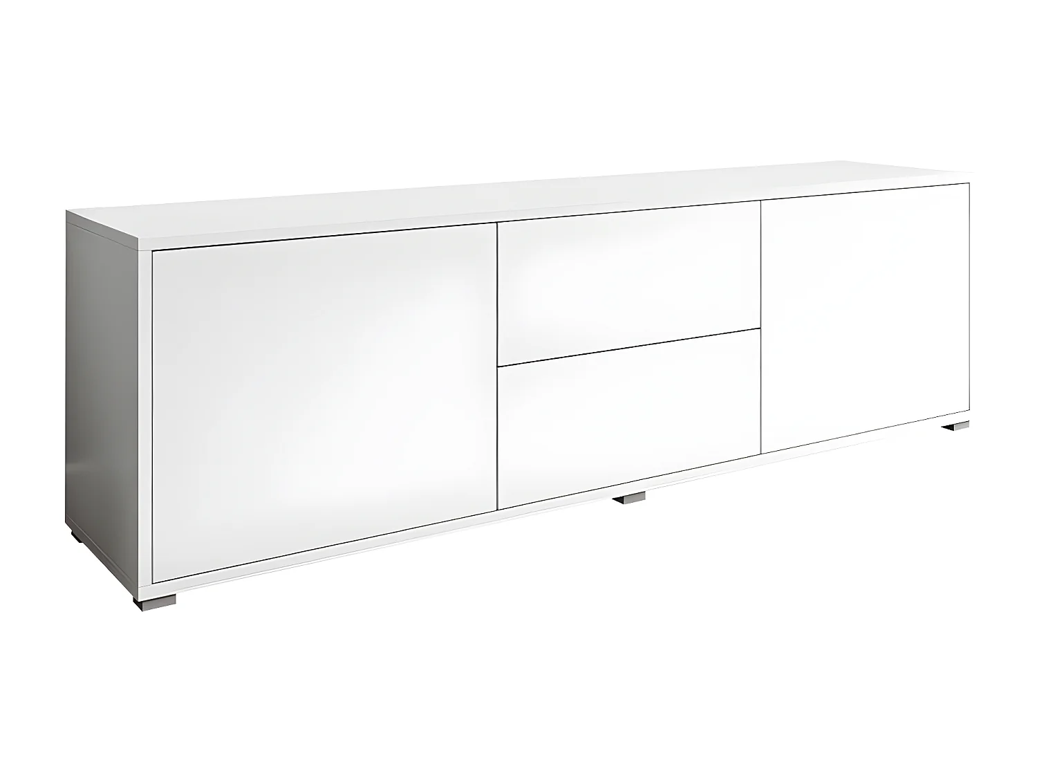 Mueble TV Comfivo A107, Blanco, Número de puertas: 2.00, Número de cajones: 2.00, 141cm